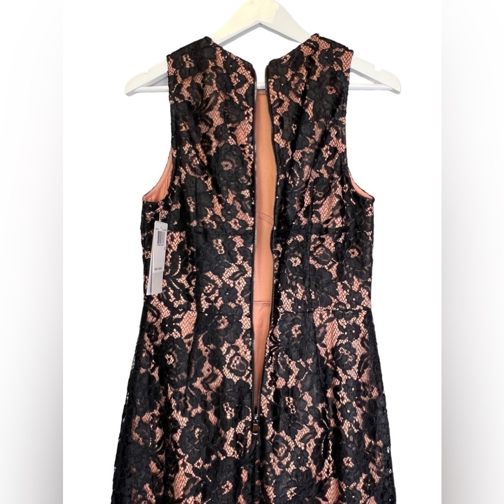 French Connection | NWT Black/Nude Lace Sheath Dress Sz 8 - Picture 6 of 9